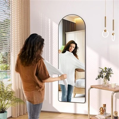 Black framed full-length wall mirror Black framed full-length wall mirror